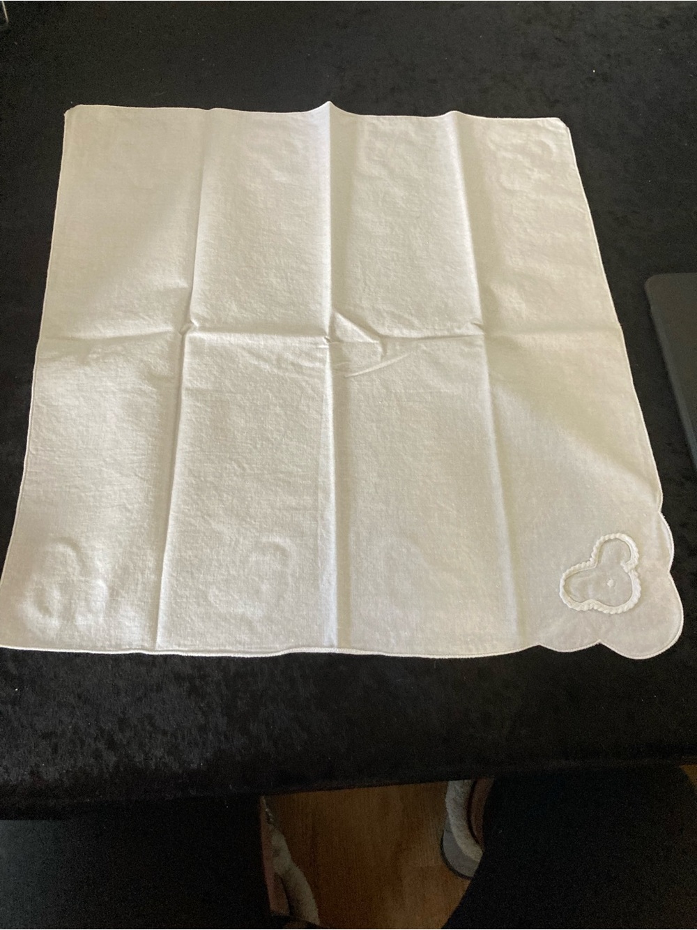 White Embroidered Cotton Dinner Napkins - Set of 12 - Picture 3 of 5